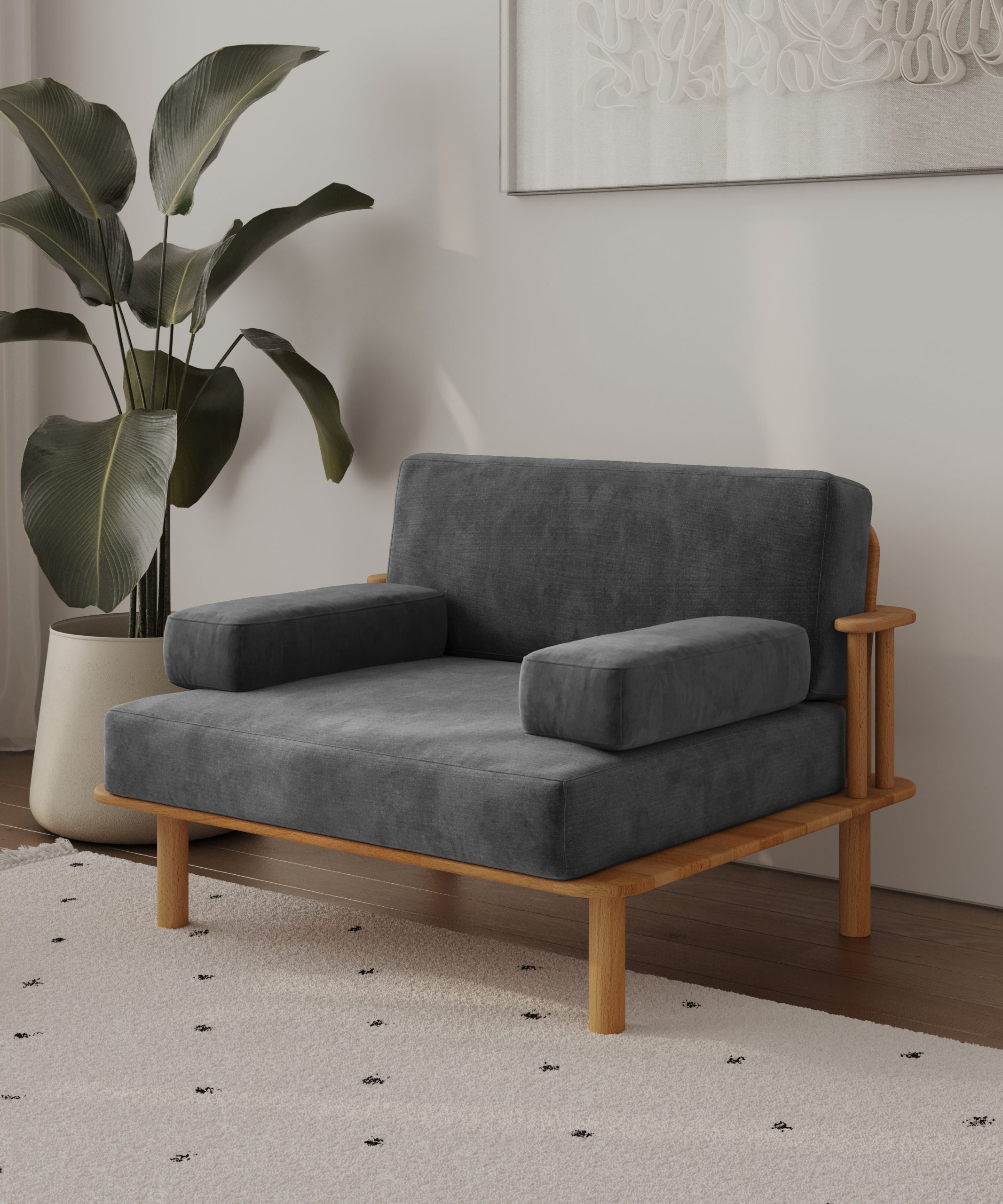 gri-1-scaled-1.jpg Mera Tekli Koltuk | 105cm - Görsel 1