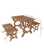 Krizant Mini Masa Ve Tabure Takımı | 72cm - Görsel 6